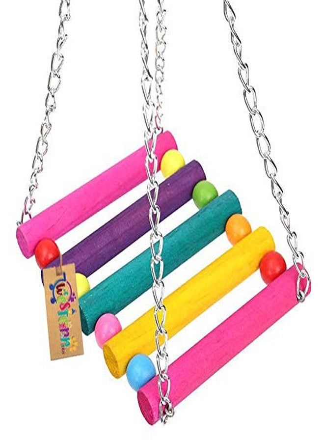 ويستيرن إرا لعبة تأرجح خشبية طبيعية مرحة على شكل سلسلة خرز للطيور، من العصر الغربي - Image 3